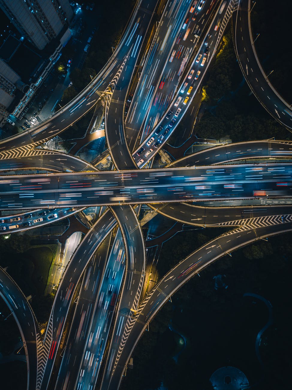 aerial photography of roads