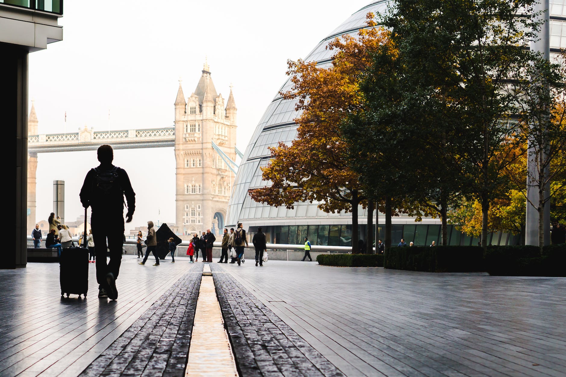 photo of tower bridge through structures