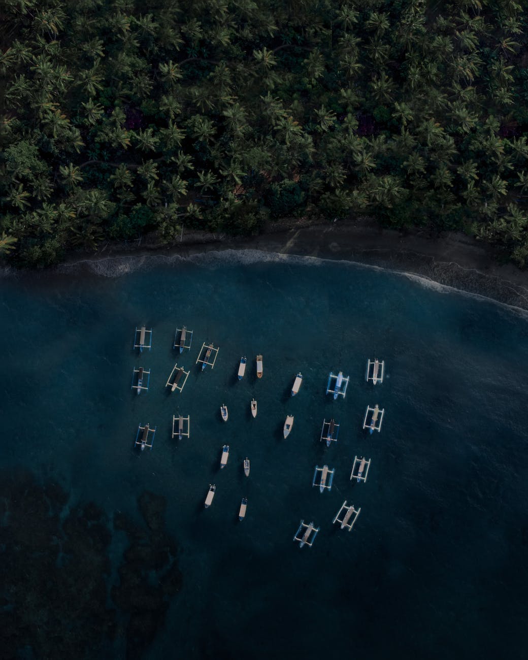 fishing boats on body of water near green trees